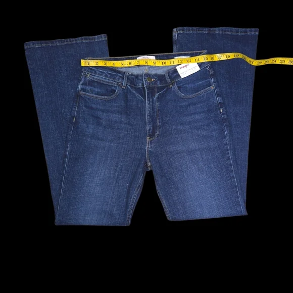 Wrangler High Rise Fierce Flare Jeans Dark Wash Retro Western Denim - Picture 4 of 10